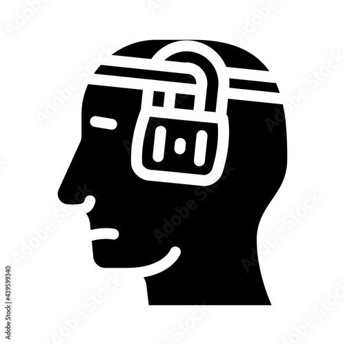 buried thoughts neurosis glyph icon vector. buried thoughts neurosis sign. isolated contour symbol black illustration