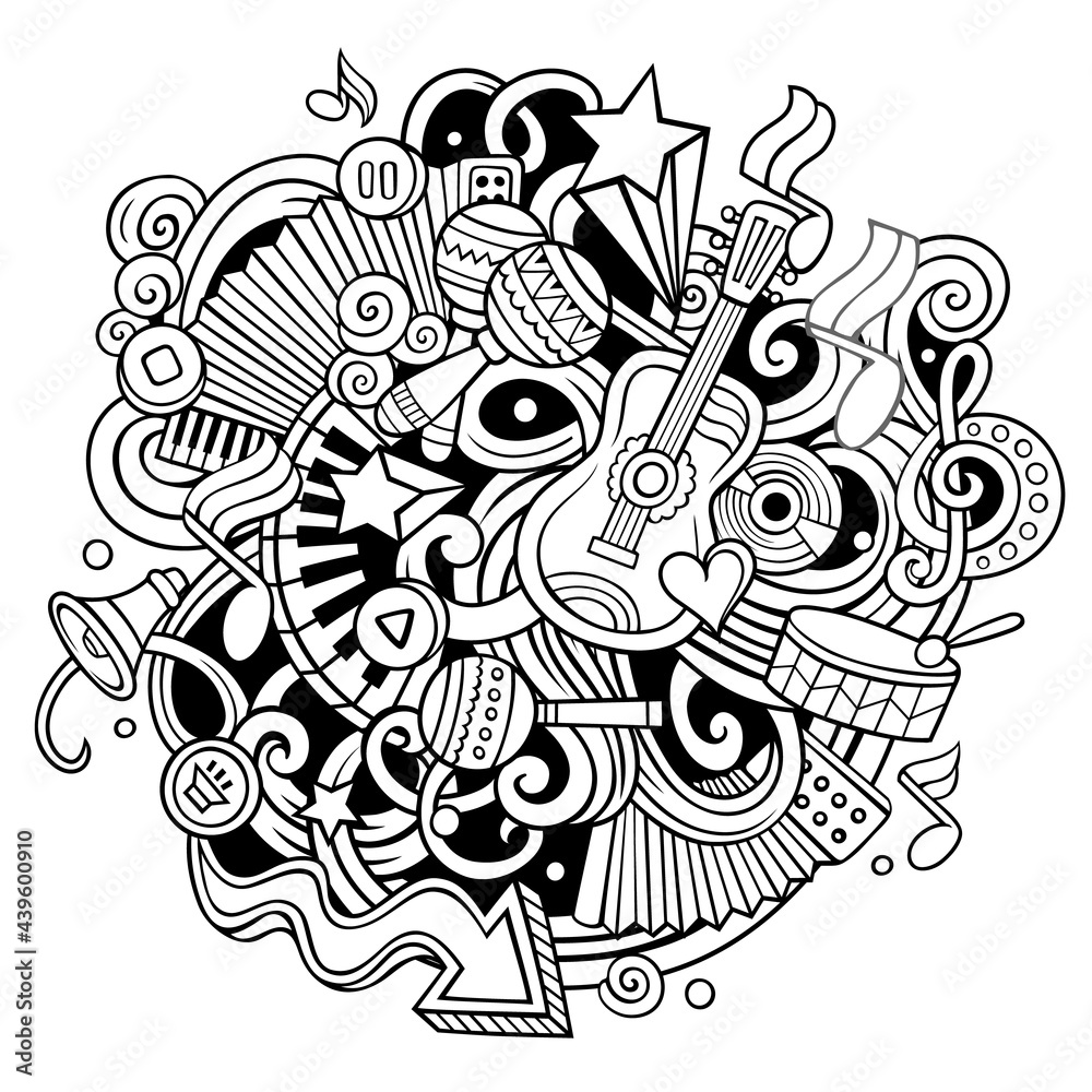 Cartoon cute doodles Music illustration Cartoon cute doodles Music illustration