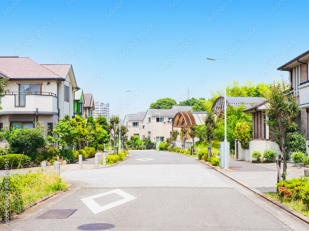 Fototapeta premium 閑静な住宅街 無電柱化タウン