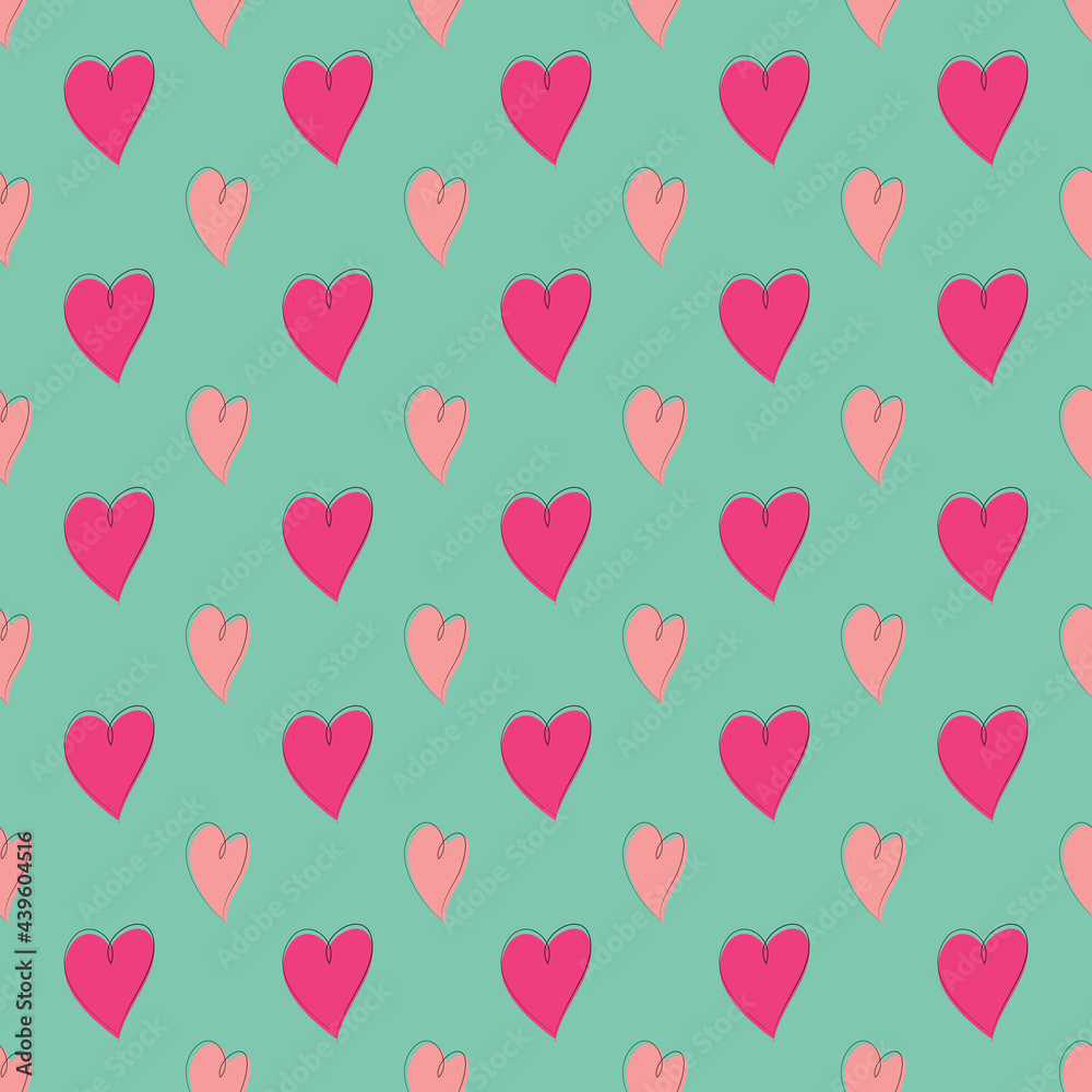 Seamless retro hearts pattern background,vector design