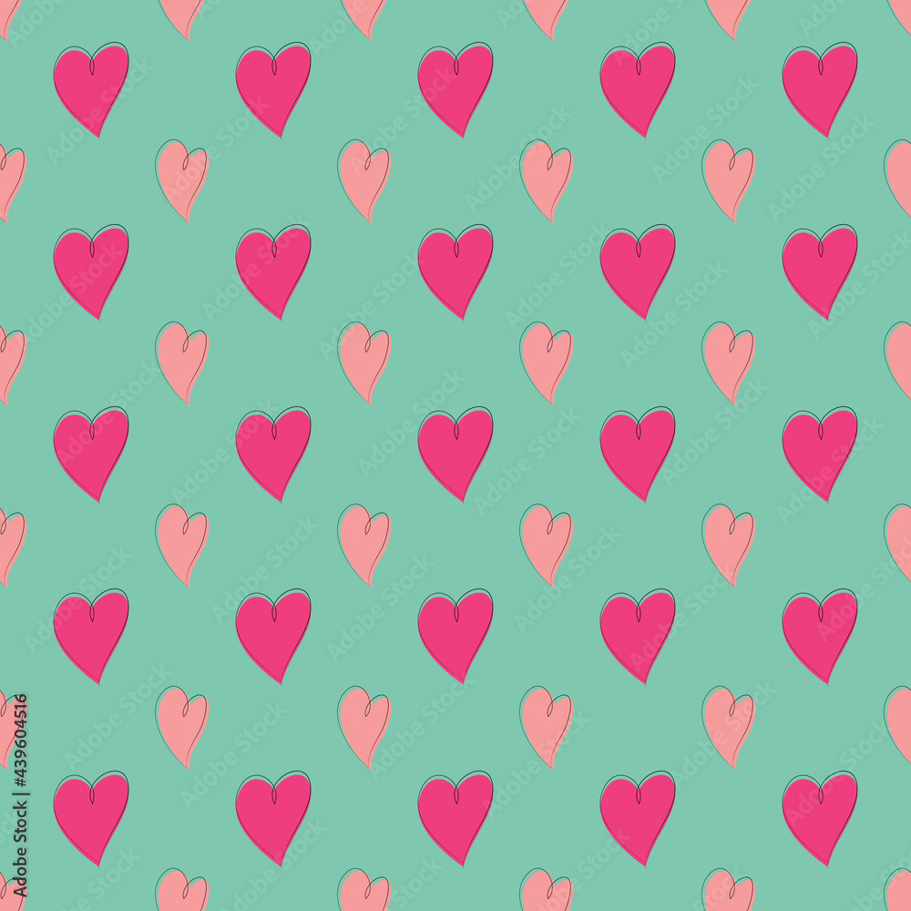 Seamless retro hearts pattern background,vector design Seamless retro hearts pattern background,vector design
