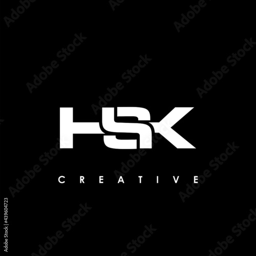HSK Letter Initial Logo Design Template Vector Illustration