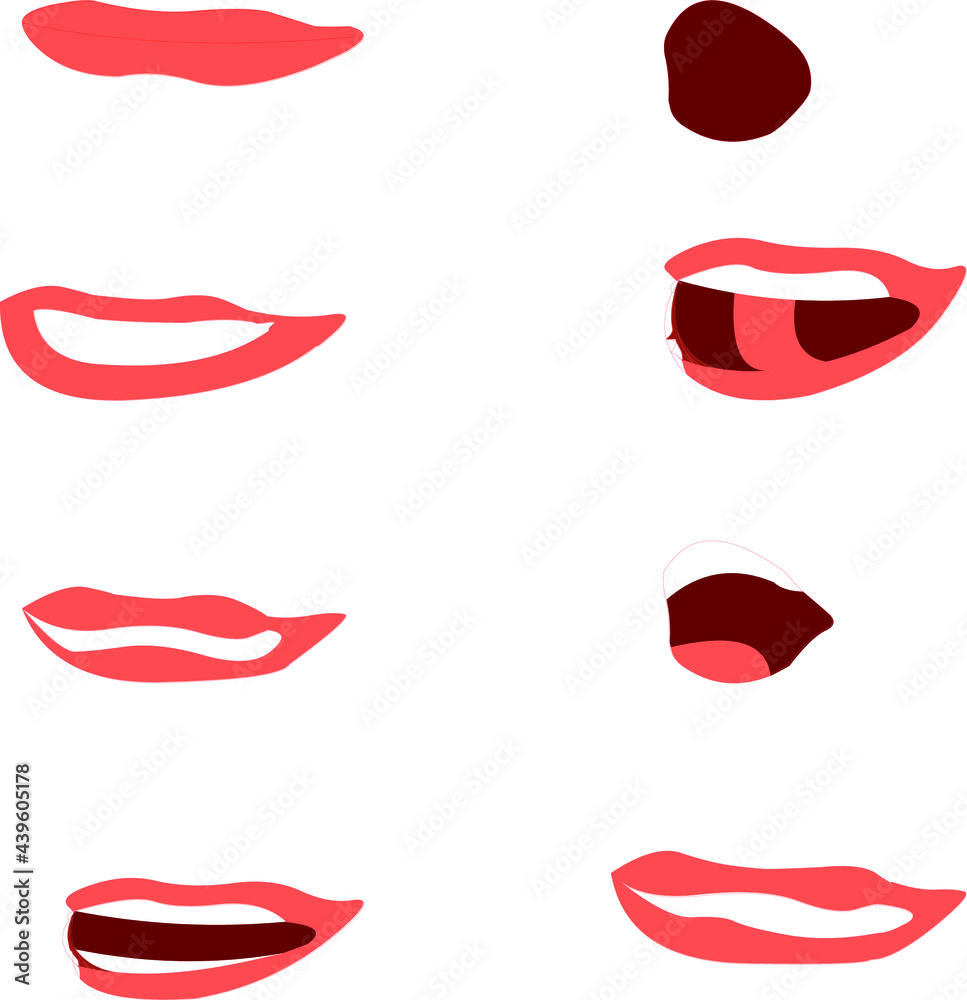 Lip sync different position icon vector artwork Lip sync different position icon vector artwork