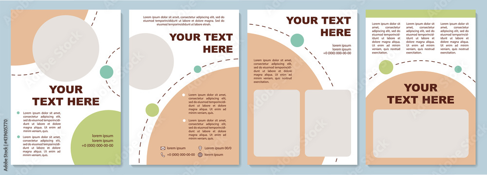 Business promotion brochure template. Focus on offerings. Flyer, booklet, leaflet print, cover design with copy space. Your text here. Vector layouts for magazines, annual reports, advertising posters