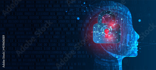 Data security Illustrates cyber data or information privacy idea. Color abstract  internet technology.