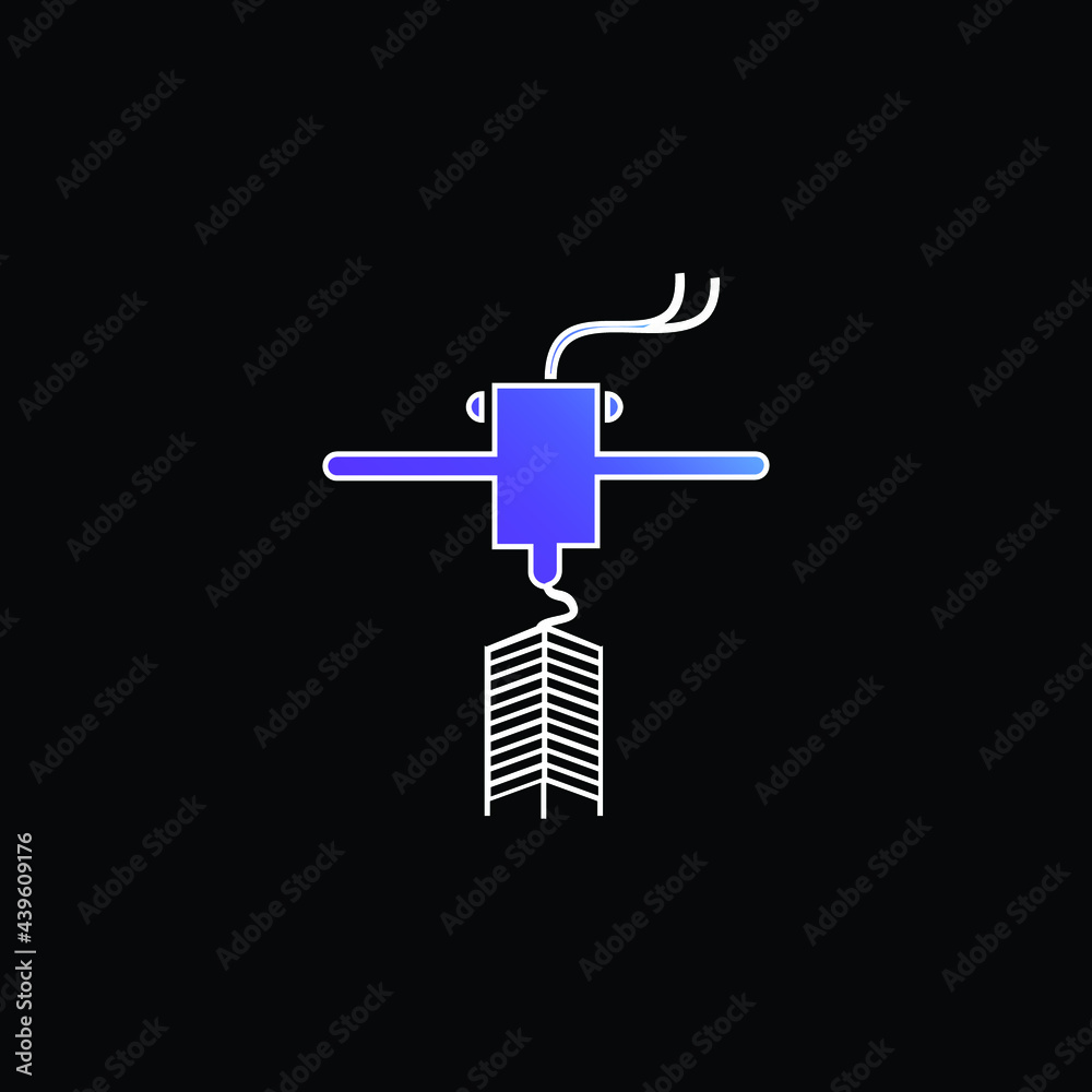 3d Printer Printing Something blue gradient vector icon 3d Printer Printing Something blue gradient vector icon