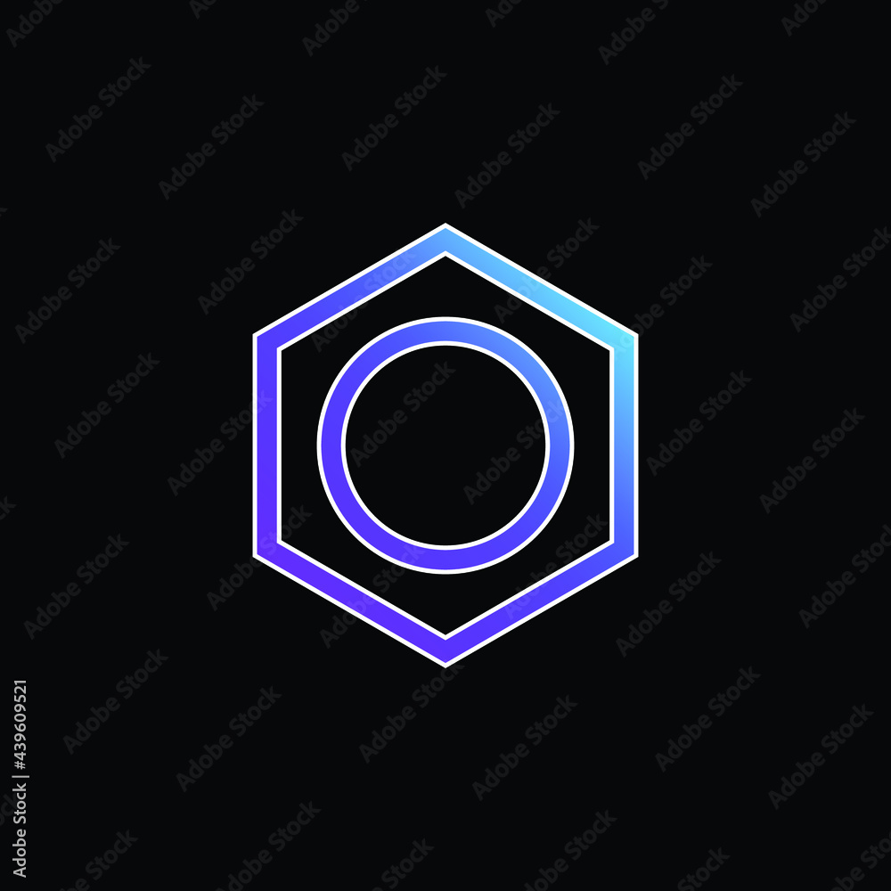 Benzene blue gradient vector icon Benzene blue gradient vector icon