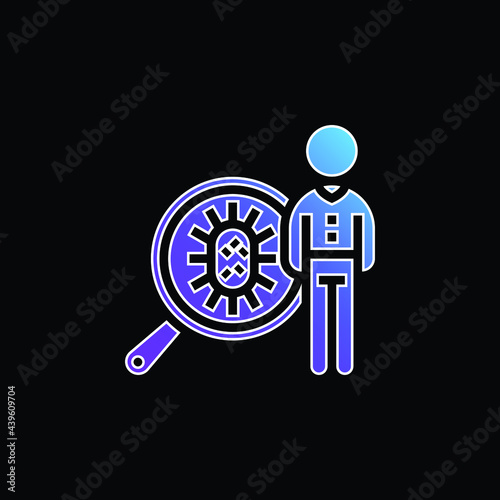Bacteria blue gradient vector icon