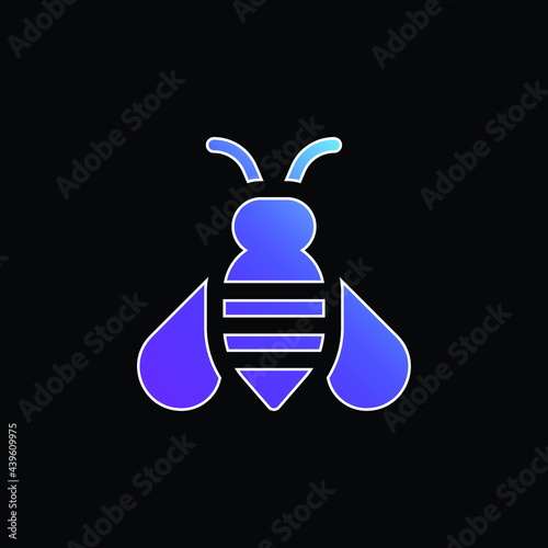 Bee blue gradient vector icon