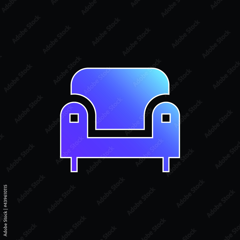 Armchair blue gradient vector icon Armchair blue gradient vector icon