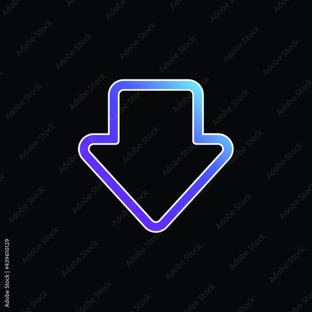 Arrow Gross Outline Pointing Down blue gradient vector icon Arrow Gross Outline Pointing Down blue gradient vector icon