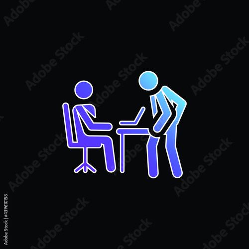 Anger blue gradient vector icon
