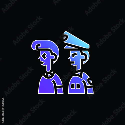 Arrested blue gradient vector icon
