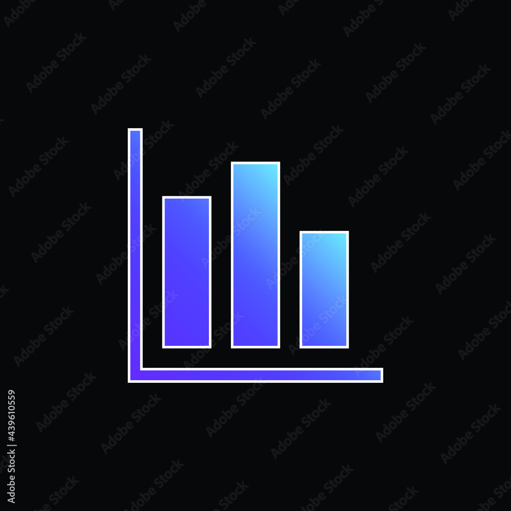 Bar Graph blue gradient vector icon Bar Graph blue gradient vector icon