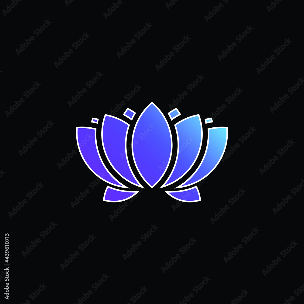 Aquatic Flower blue gradient vector icon Aquatic Flower blue gradient vector icon