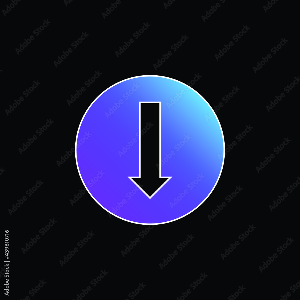 Arrow Pointing To Down blue gradient vector icon Arrow Pointing To Down blue gradient vector icon