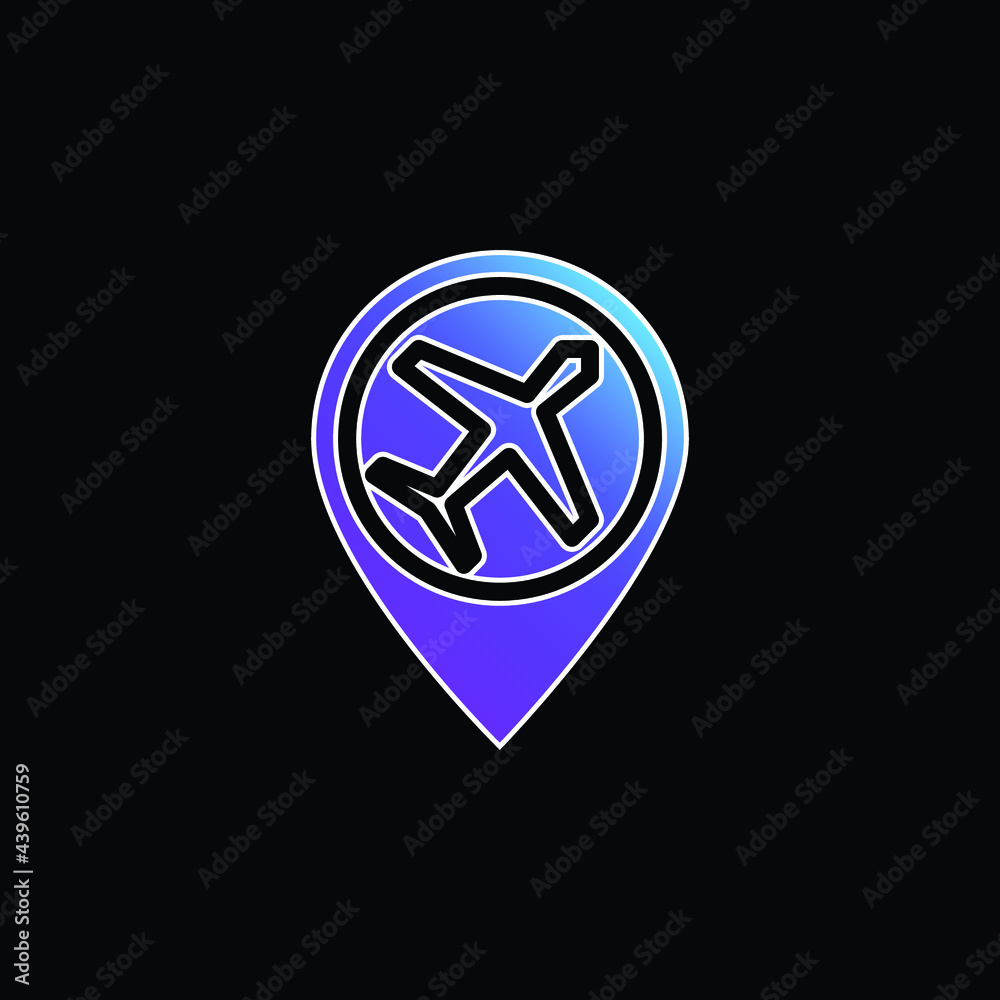 Airport blue gradient vector icon Airport blue gradient vector icon