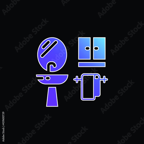 Bathroom blue gradient vector icon