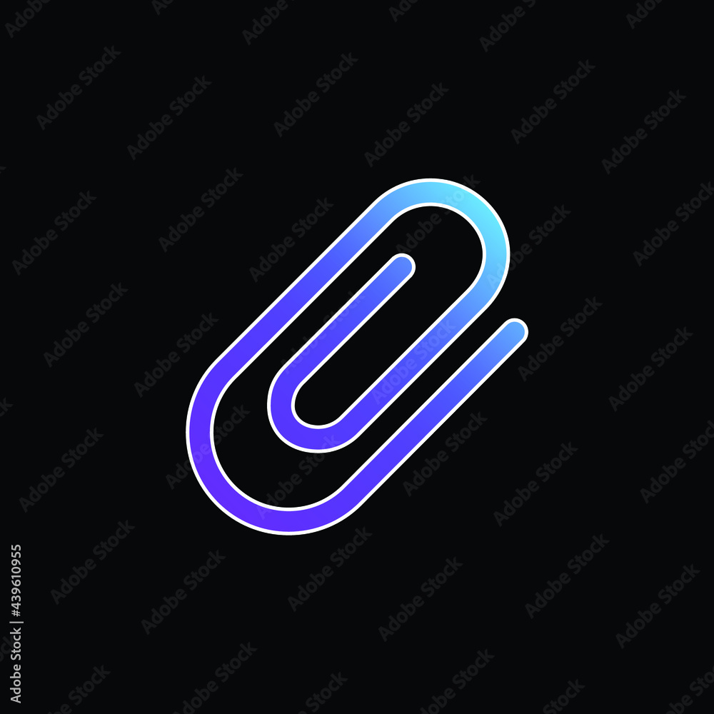 Attach Interface Symbol Of Diagonal Paperclip Tool blue gradient vector icon