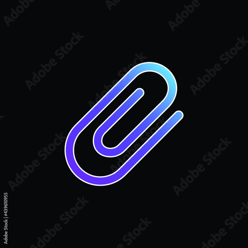 Attach Interface Symbol Of Diagonal Paperclip Tool blue gradient vector icon