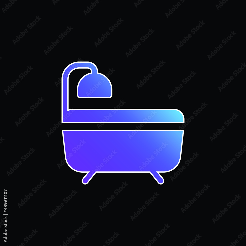 Bath blue gradient vector icon Bath blue gradient vector icon