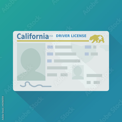 California driver's license (flat design)