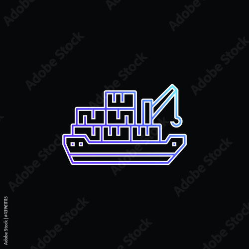 Barge blue gradient vector icon