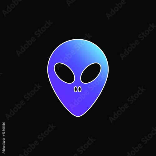 Alien Face blue gradient vector icon
