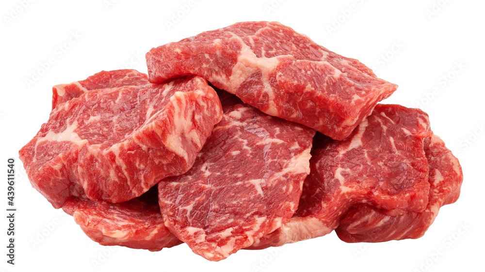 meat, beef, isolated on white background, clipping path, full depth of field