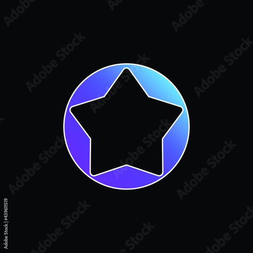 Big Star Button blue gradient vector icon