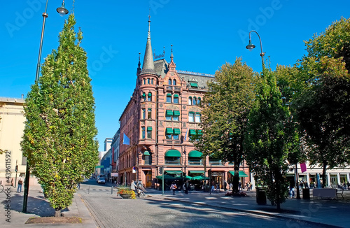 Historic edifice in Karl Johans Gate street, Oslo, Norway photo