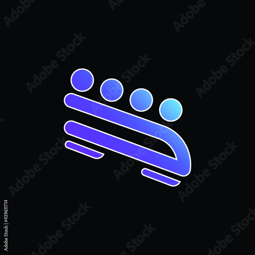Bobsled blue gradient vector icon