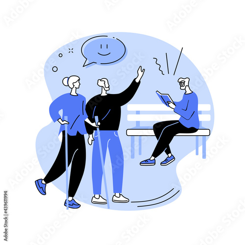 Activities for seniors abstract concept vector illustration.