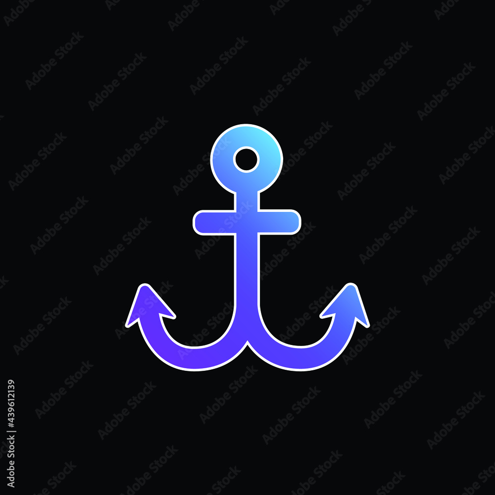 Boat Anchor blue gradient vector icon Boat Anchor blue gradient vector icon
