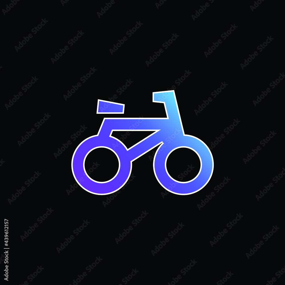 Bicycle Side View blue gradient vector icon Bicycle Side View blue gradient vector icon