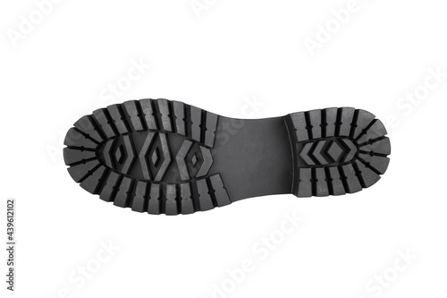 Black shoe sole isolated on white background. photo