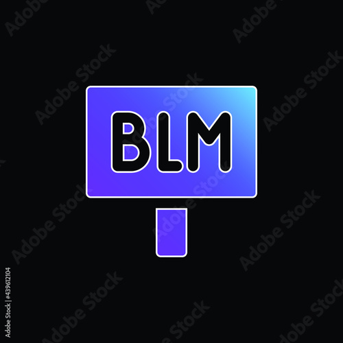 Black Lives Matter blue gradient vector icon