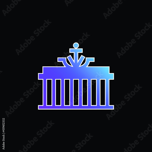 Brandenburg Gate blue gradient vector icon