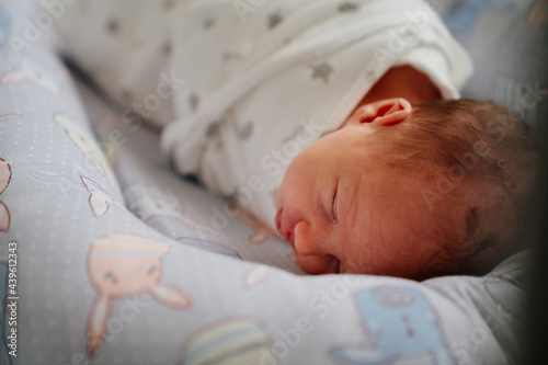 The newborn baby sleeps. healthy children's sleep. 