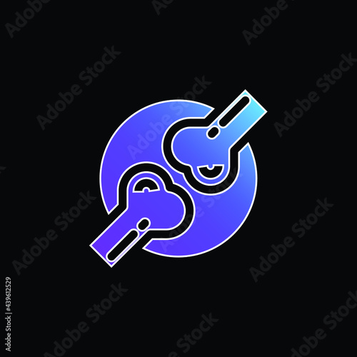 Bones blue gradient vector icon