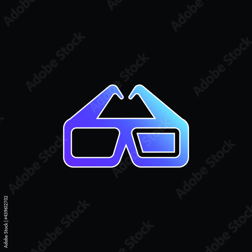 3d Glasses blue gradient vector icon