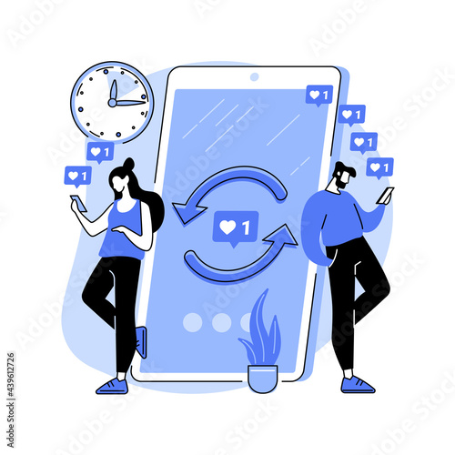 Mindlessly scrolling abstract concept vector illustration.