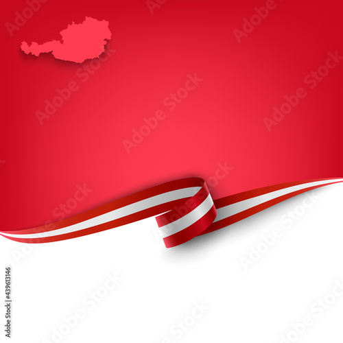 Document with ribbon and map The Republic of Austria template