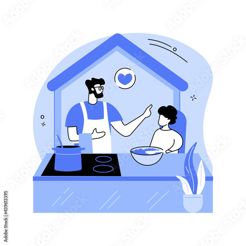 Stay-at-home dads abstract concept vector illustration.