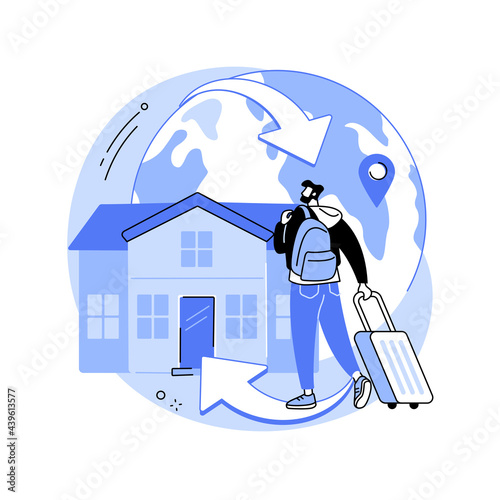Return migration abstract concept vector illustration.