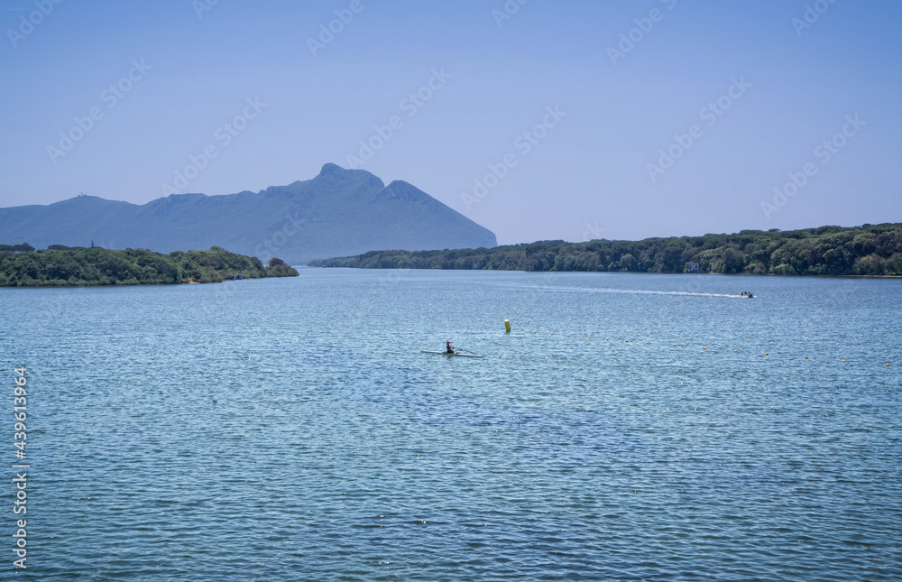 View of Sabaudia lake - Circeo National Park - Latina Italy
