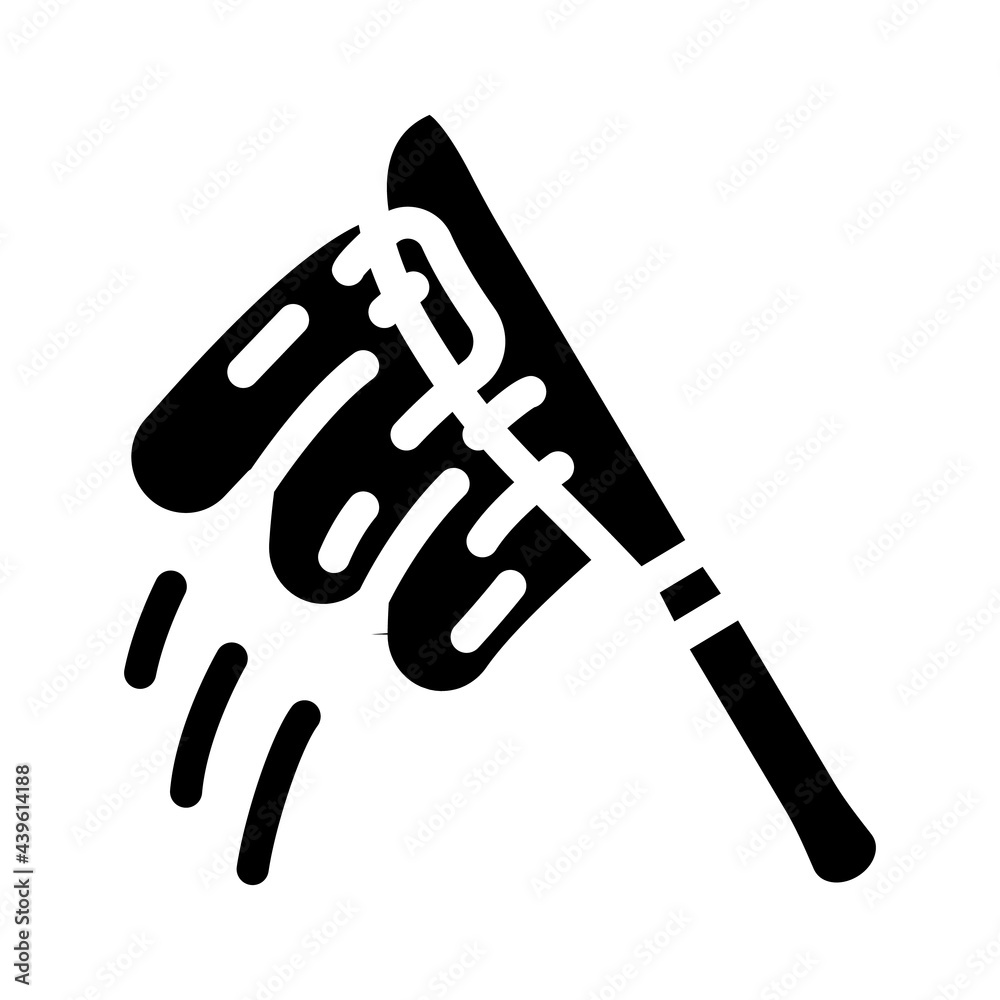 knife with peanut butter glyph icon vector. knife with peanut butter sign. isolated contour symbol black illustration knife with peanut butter glyph icon vector. knife with peanut butter sign. isolated contour symbol black illustration