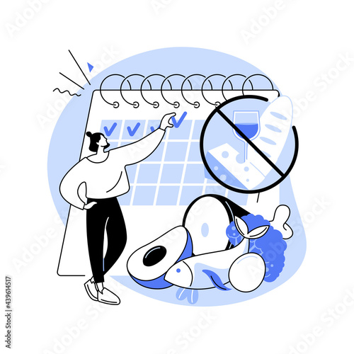 Whole30 diet abstract concept vector illustration.