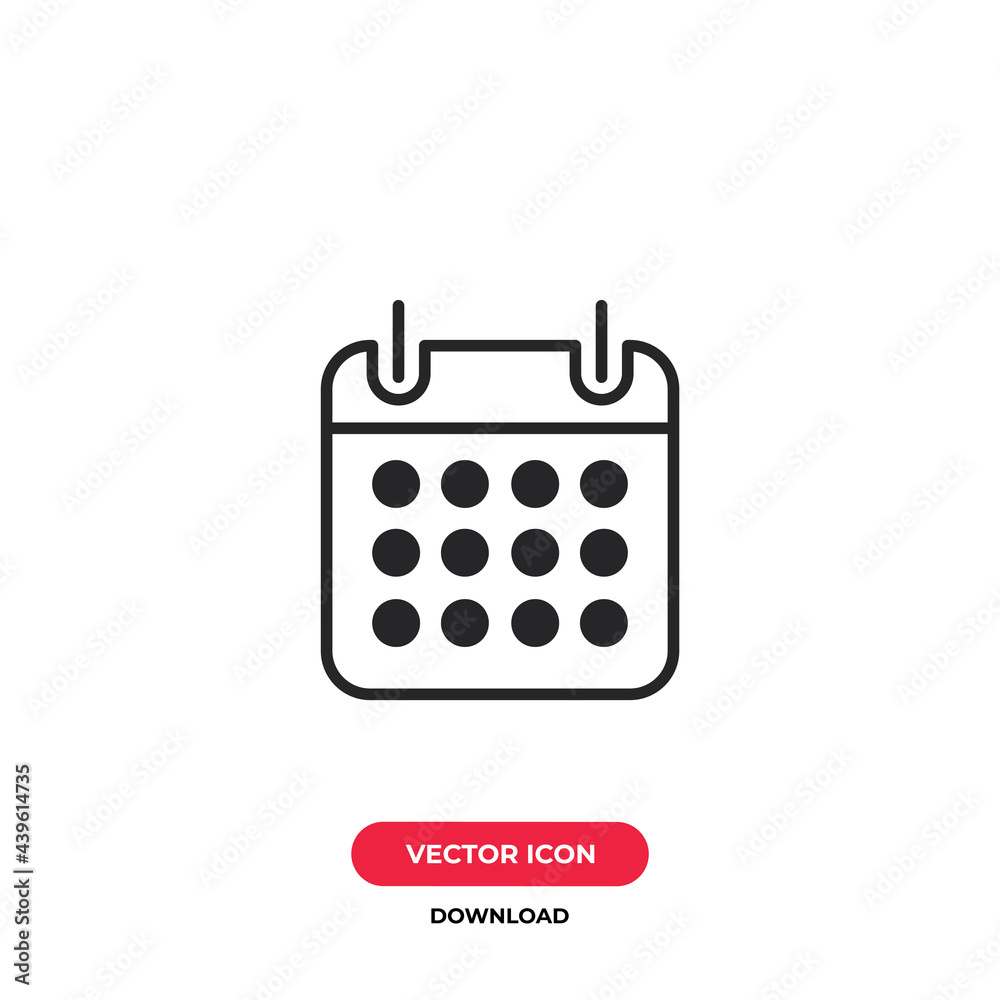 Calendar icon vector. Date sign Calendar icon vector. Date sign