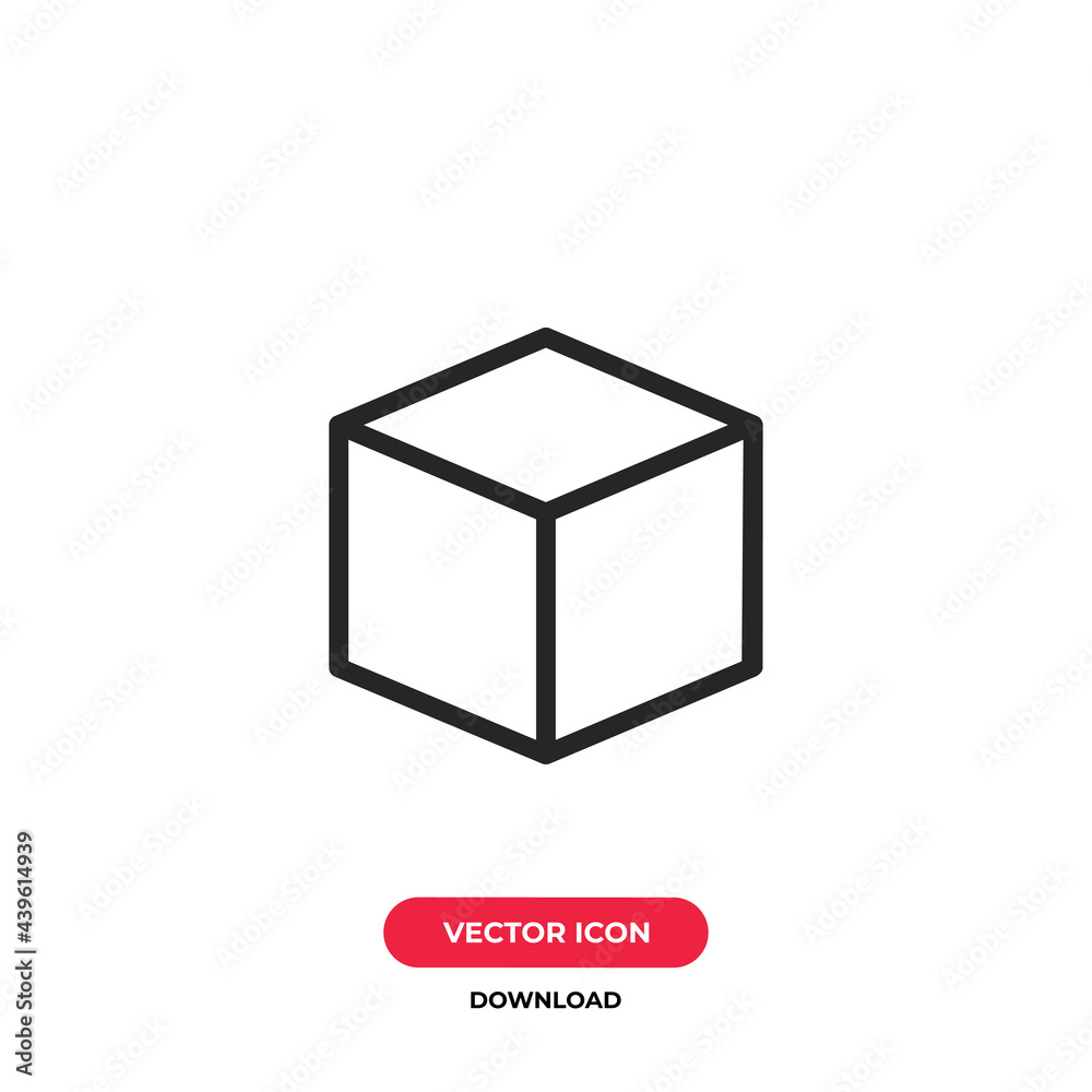 Cube icon vector. Square sign